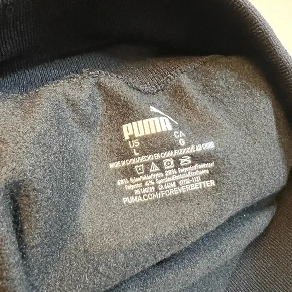 Puma Womens Black High Waist Fleece Lined Logo Print Seamless Legging - Picture 7 of 7